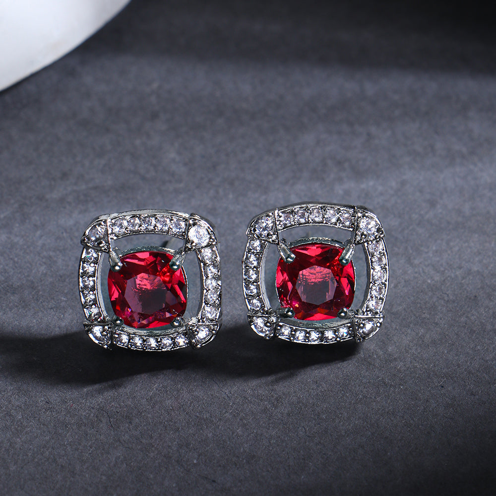 Orbelle- Stone studded stud earrings