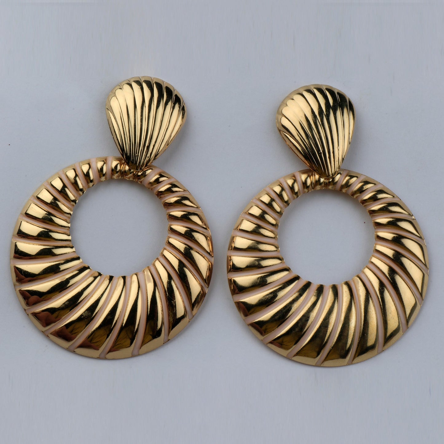 Golden scales- Golden metallic Dangler earrings