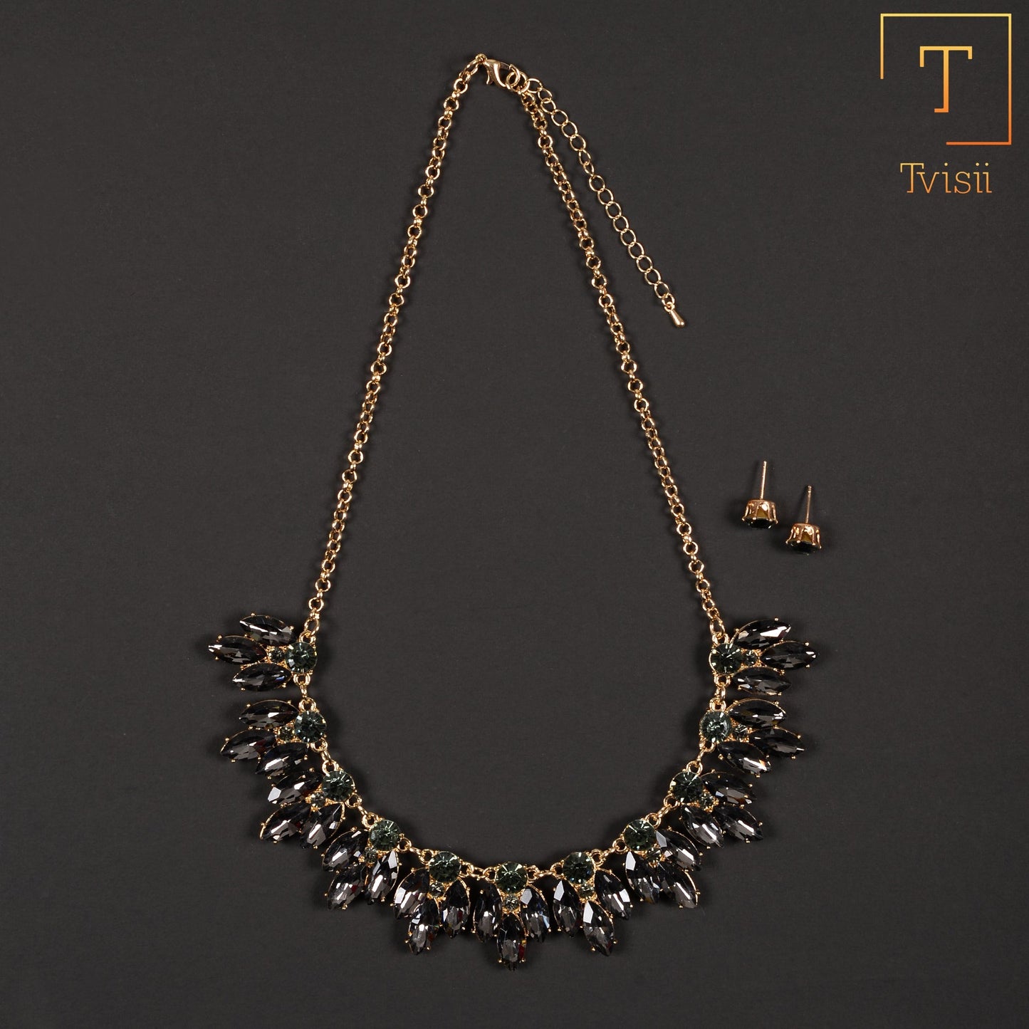 Regal Bloom-Stone studded Statement Neckpiece