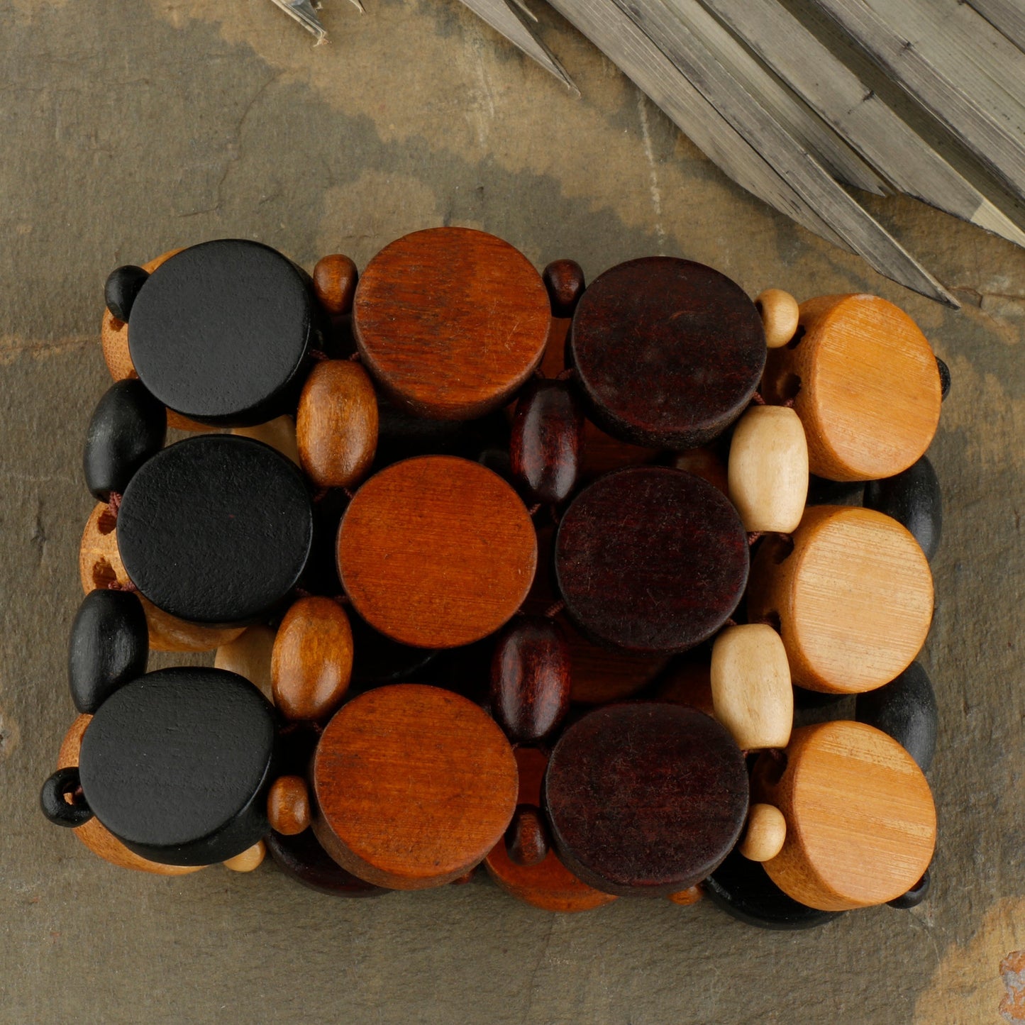 Wood Drop- Wooden statement Bracelet