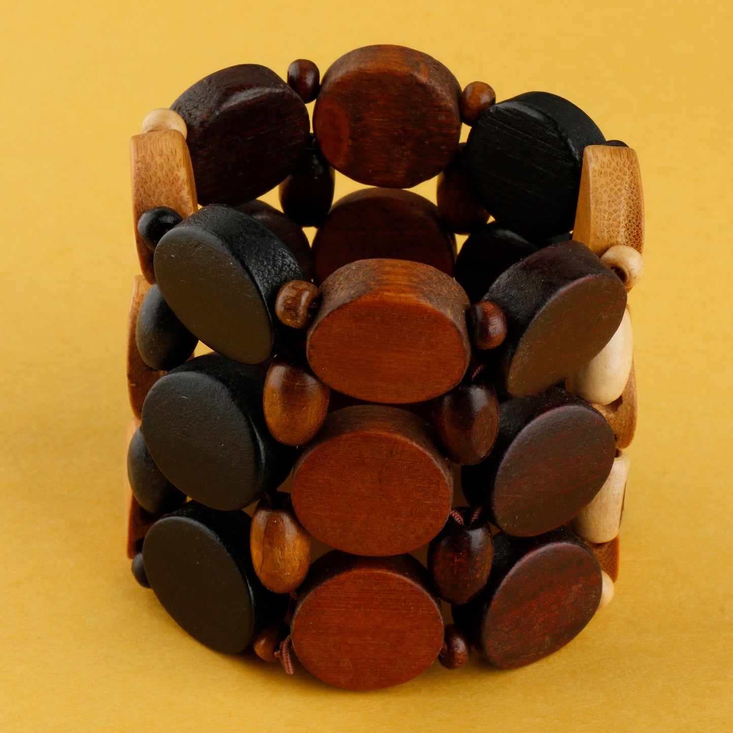 Wood Drop- Wooden statement Bracelet