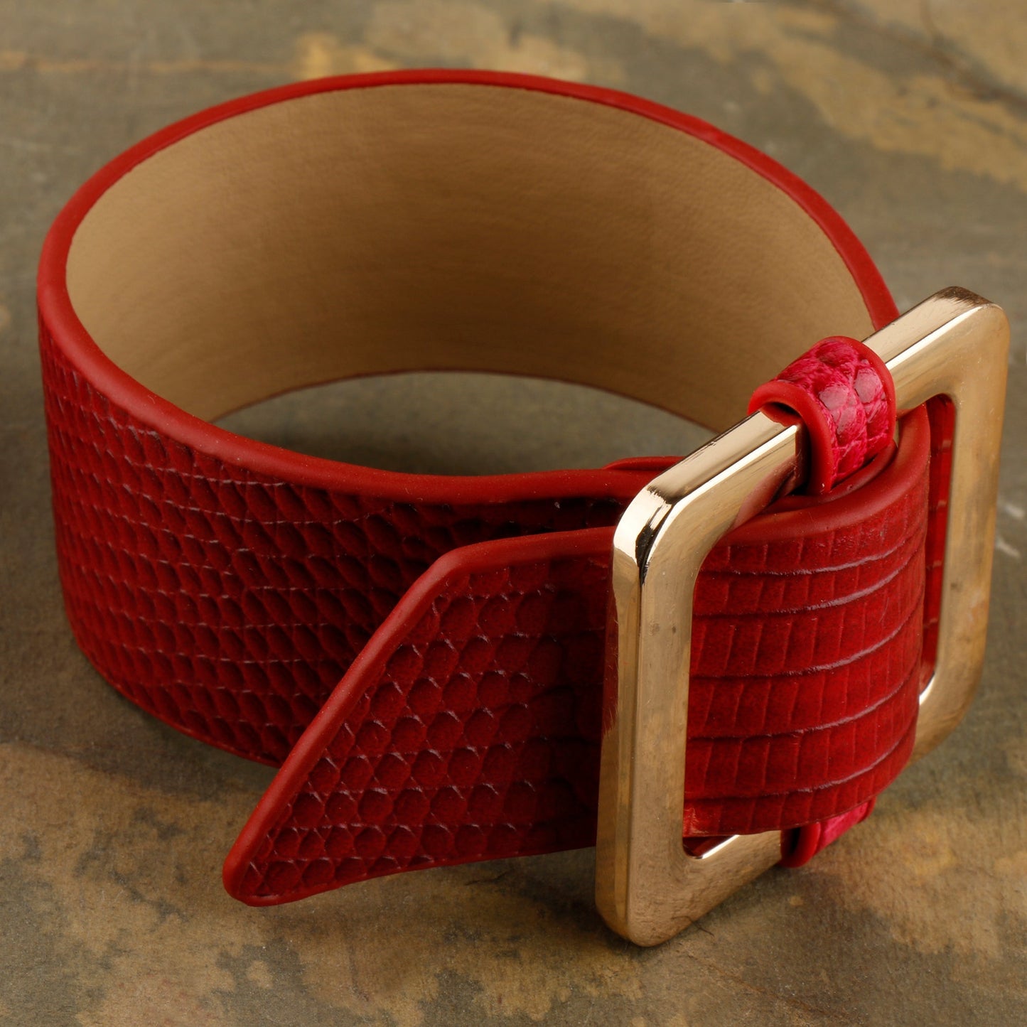 Worn Edge- Statement Leather bracelet