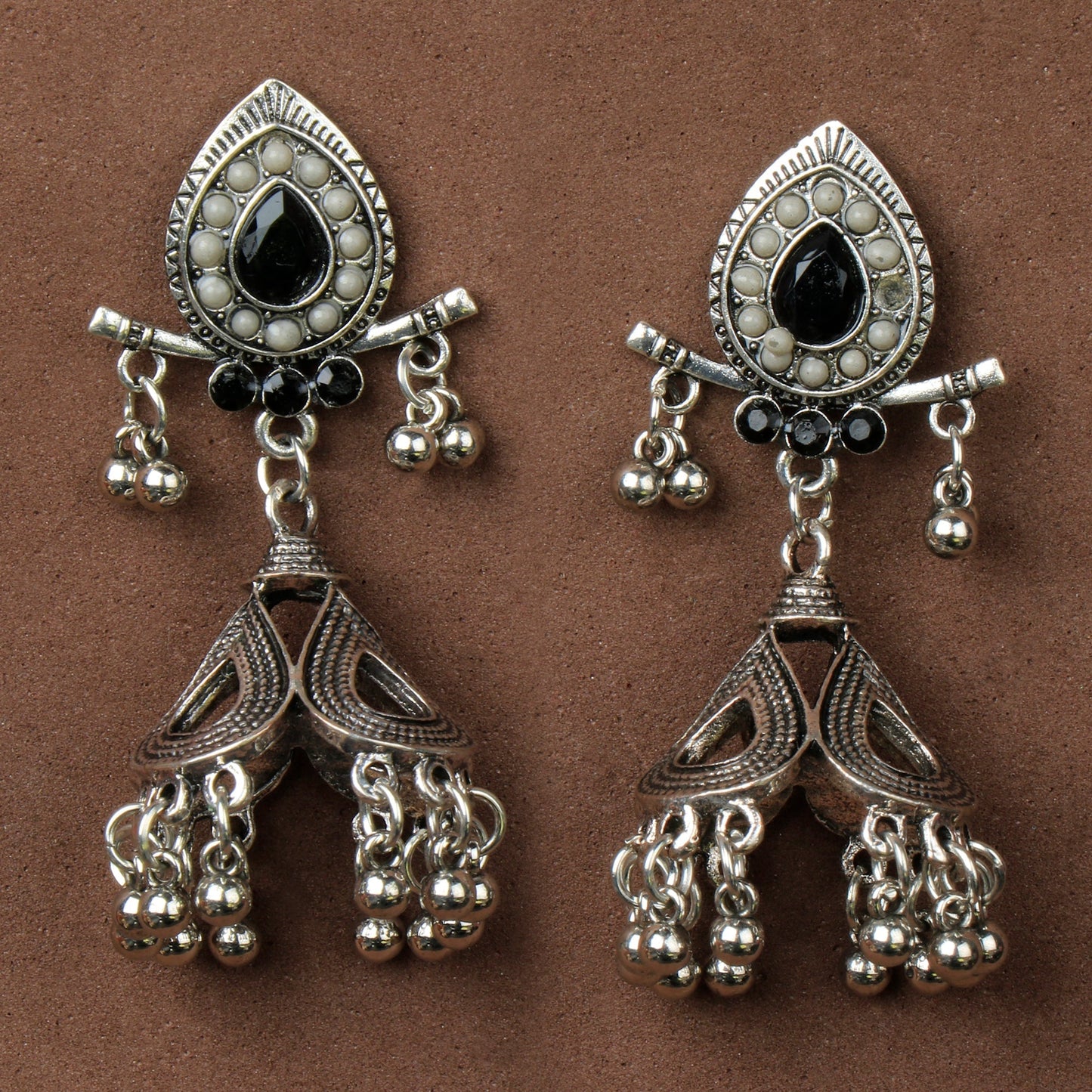 Radiant Thread- Stone studded dangler earrings