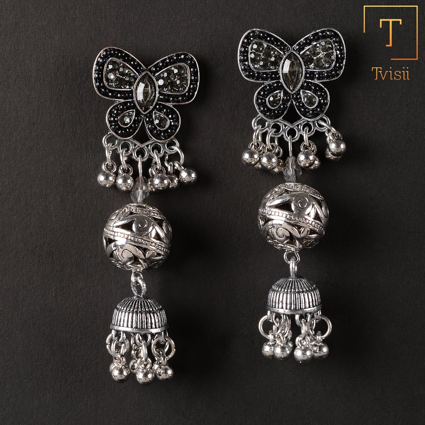 Beauty Butterfly- ghunghroo hanging jhumki earrings