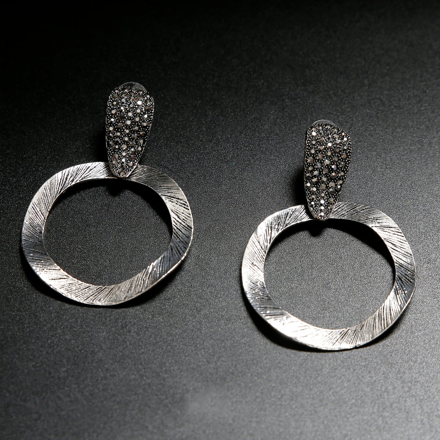 Glow Hoop- Meallic Dangler Earrings
