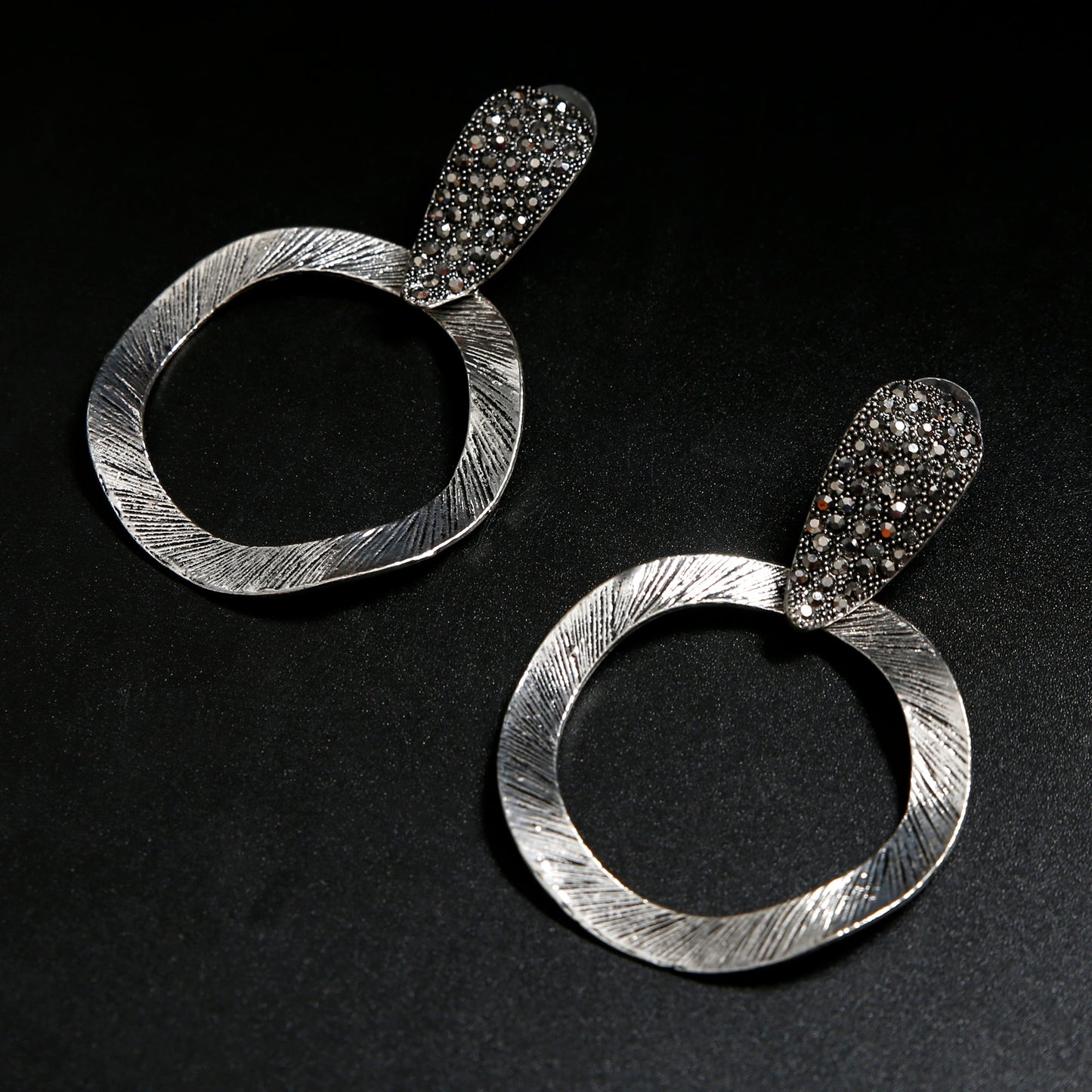 Glow Hoop- Meallic Dangler Earrings
