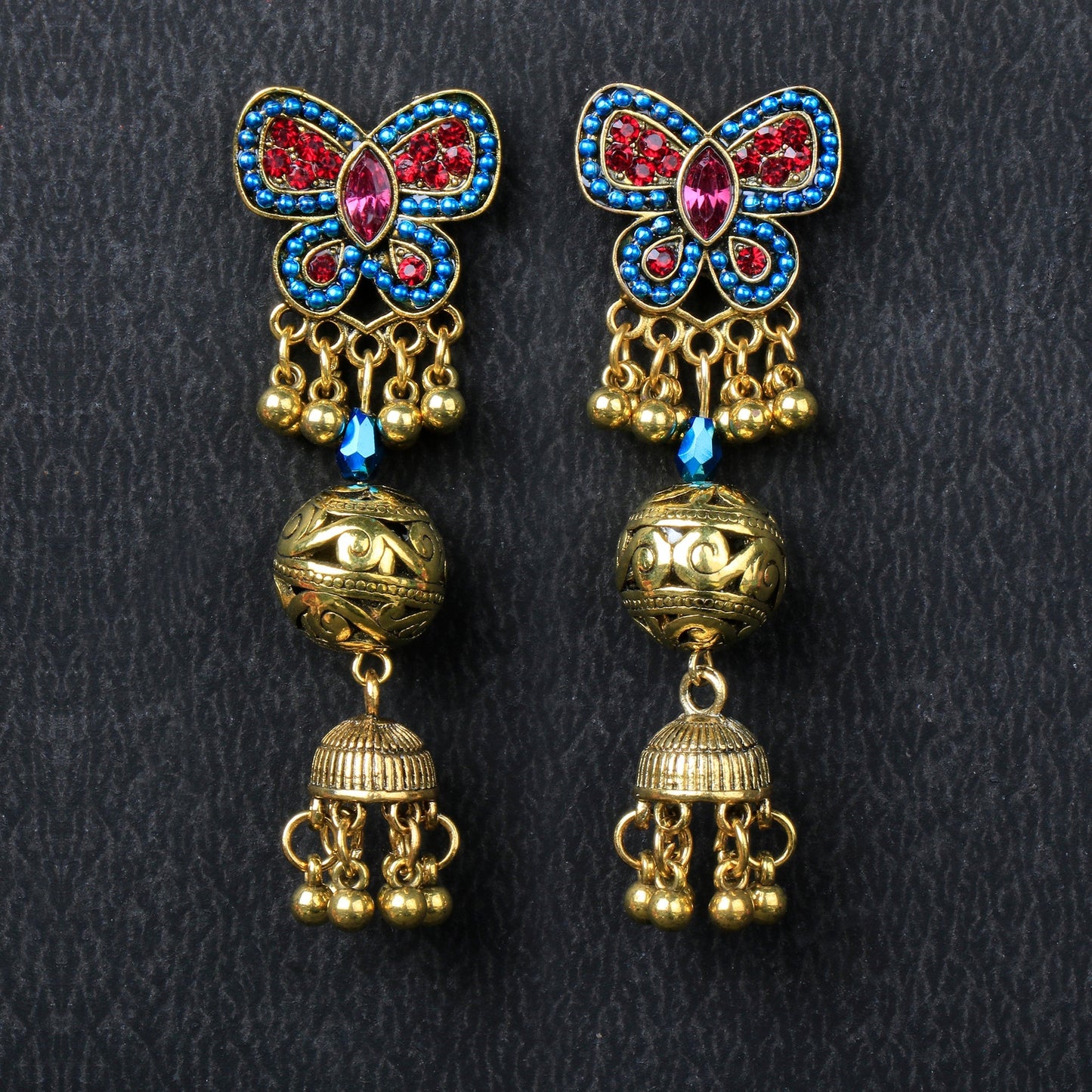 Butterfly loom- Pearl framed jhumka Earrings