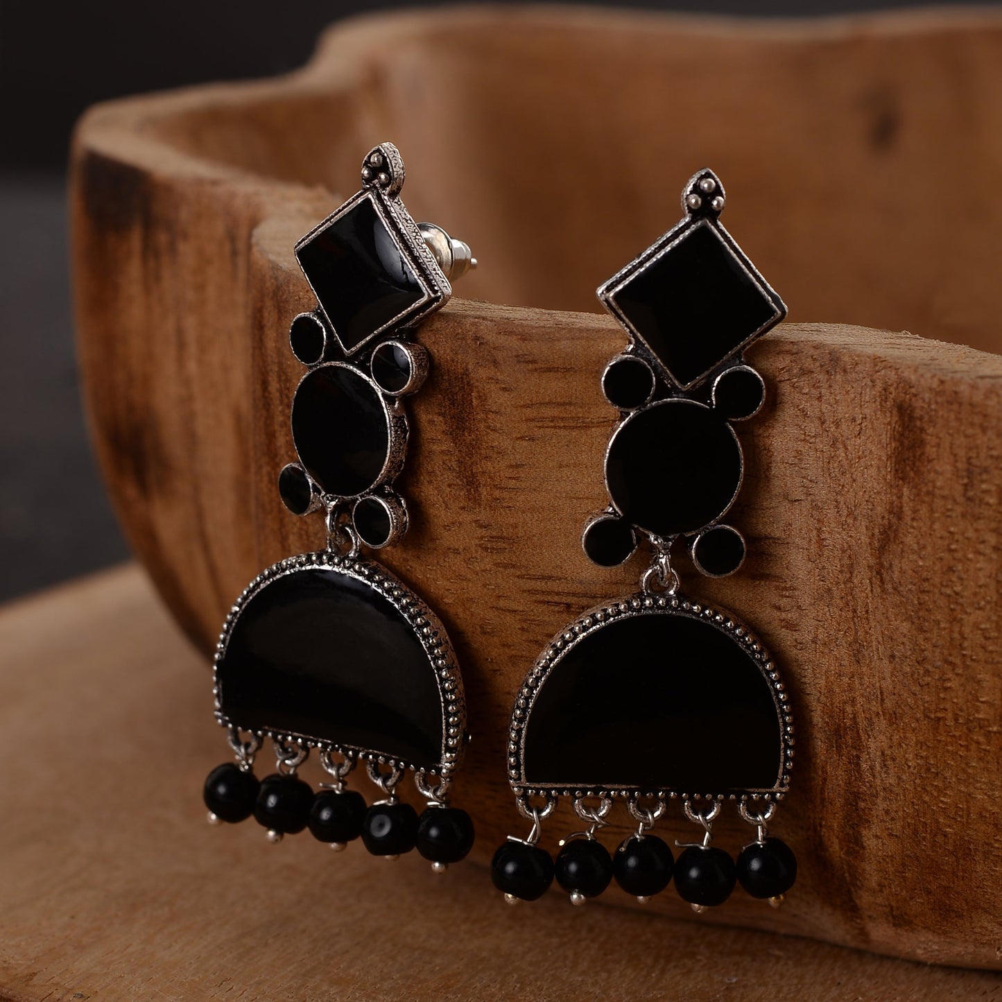 Aakar- Silver Brass dangler earrings