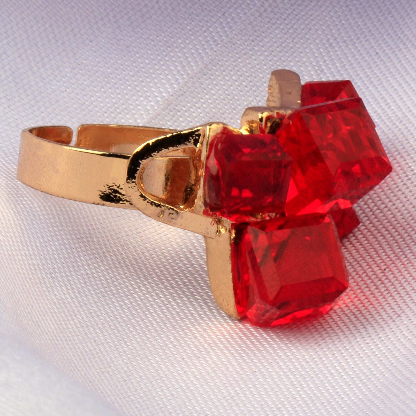 Crystal Loop- Stone studded metal ring