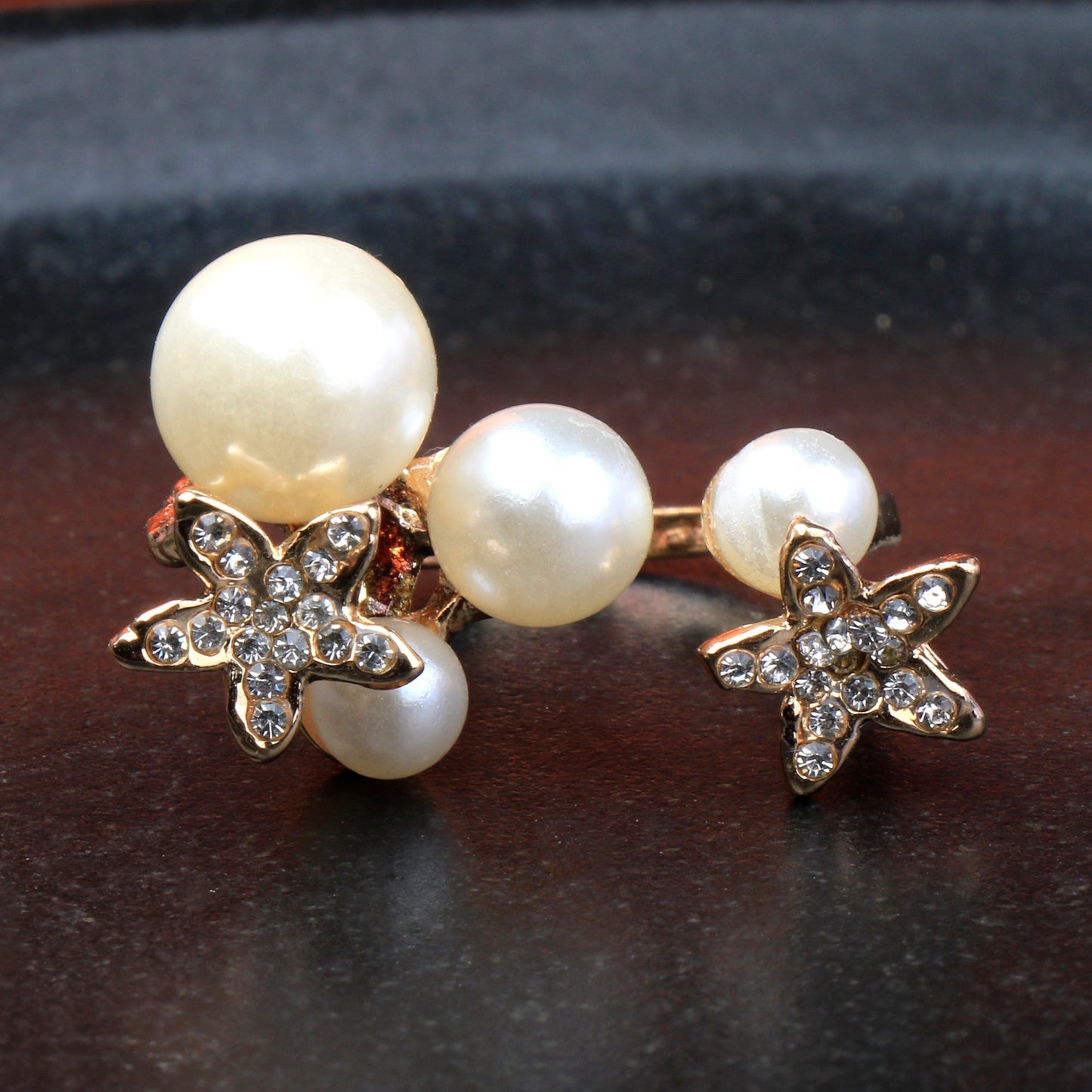 Twilight Spark- Peal studded Ring