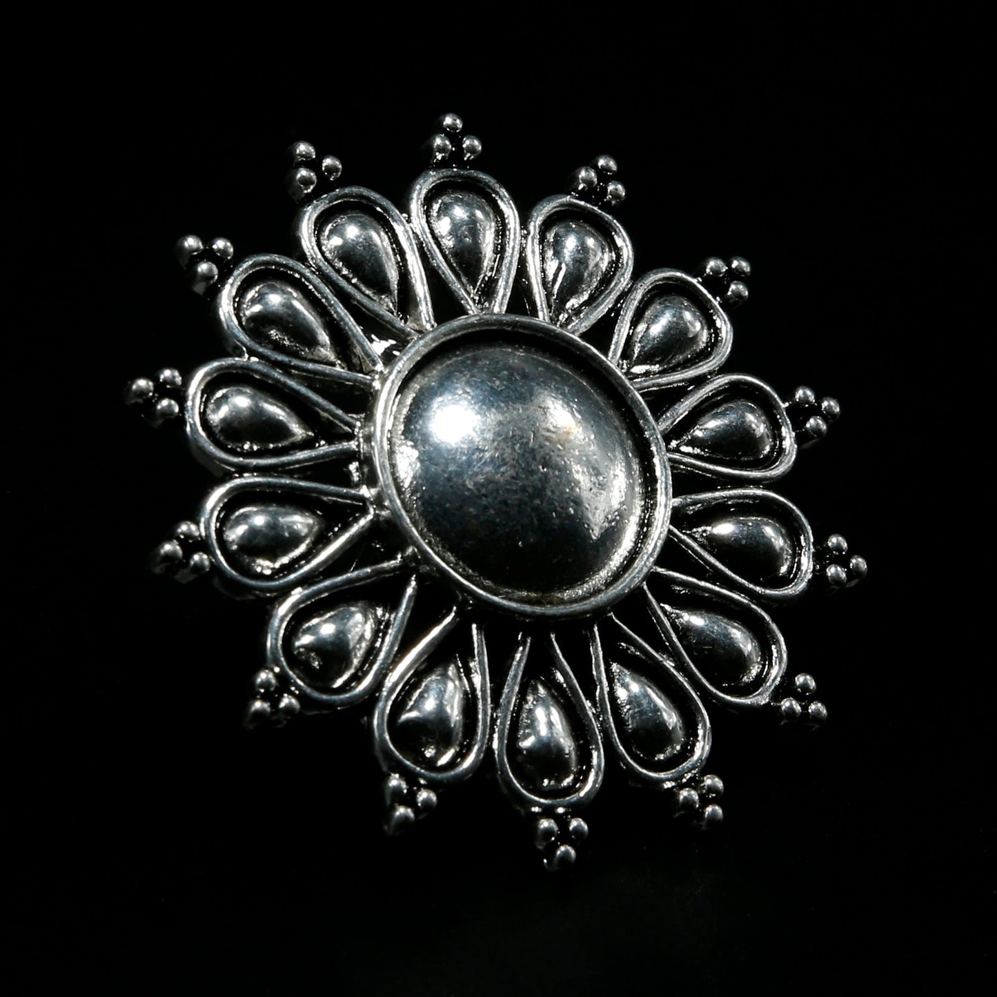 Oxidised circular adjustable Ring