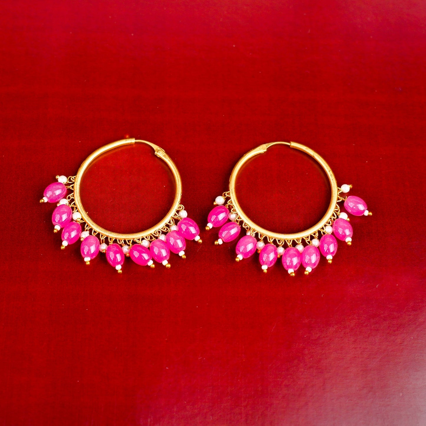 Zoya – Hanging Pearl Hoop Earrings