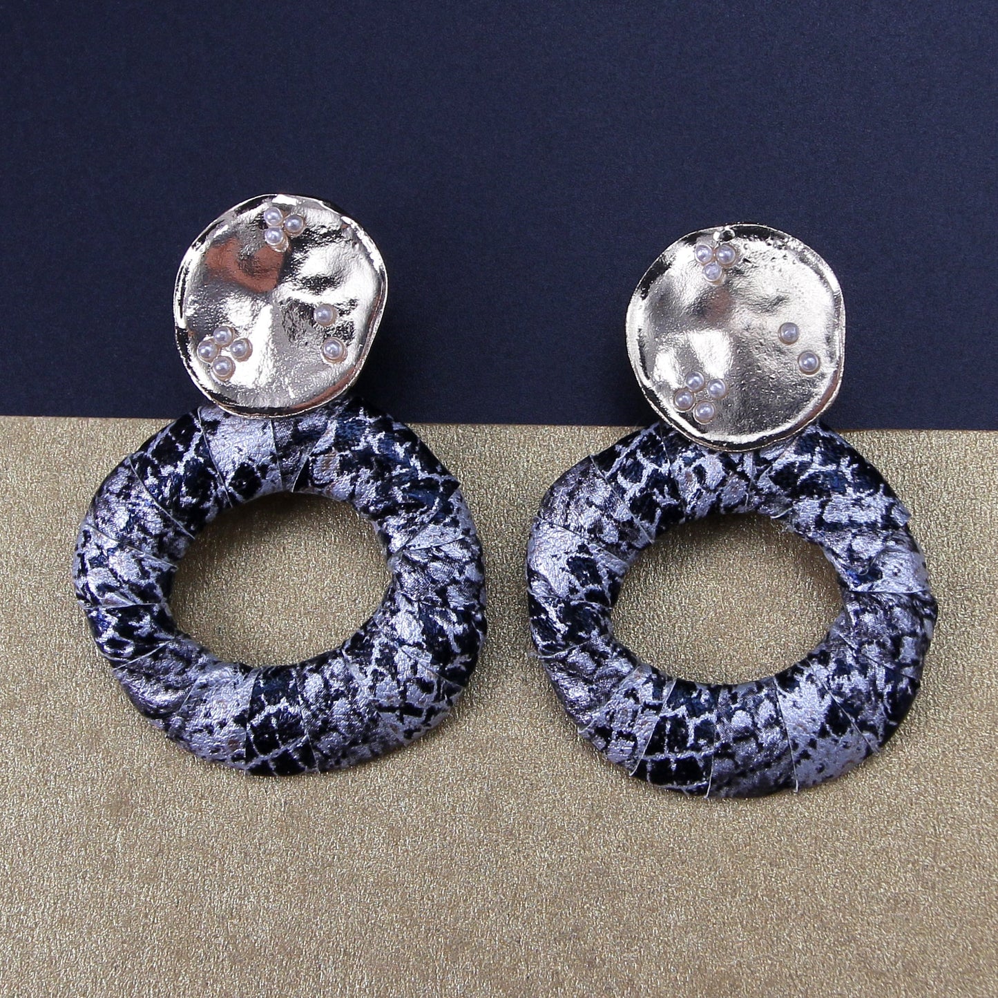 Horizon Bloom- Barble textured Dangler Earrings