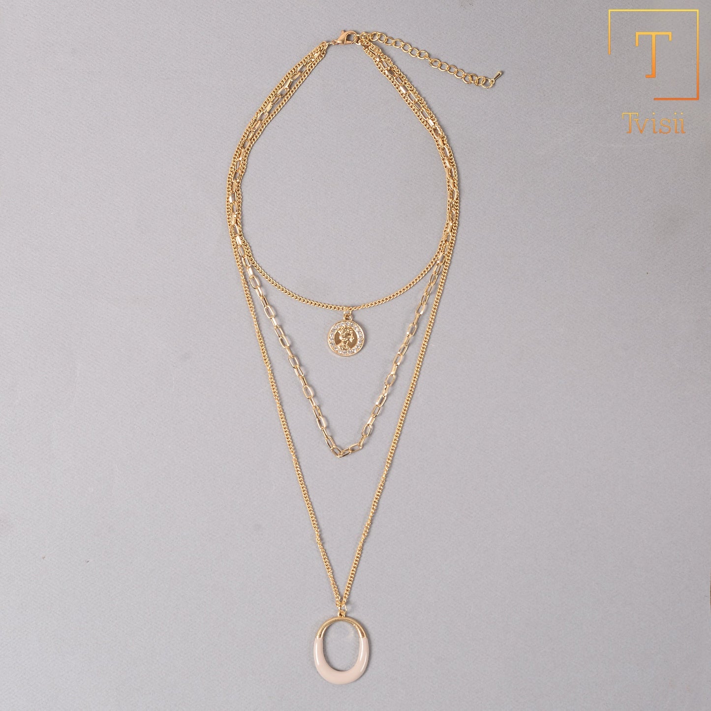 Moonlit Layers- golden minimal layered necklace