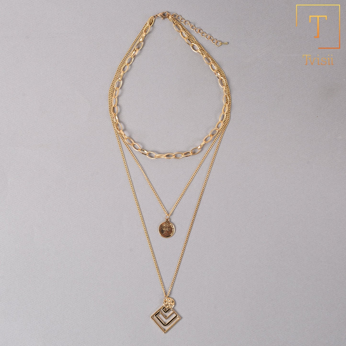 Dew Thread- golden minimal layered necklace