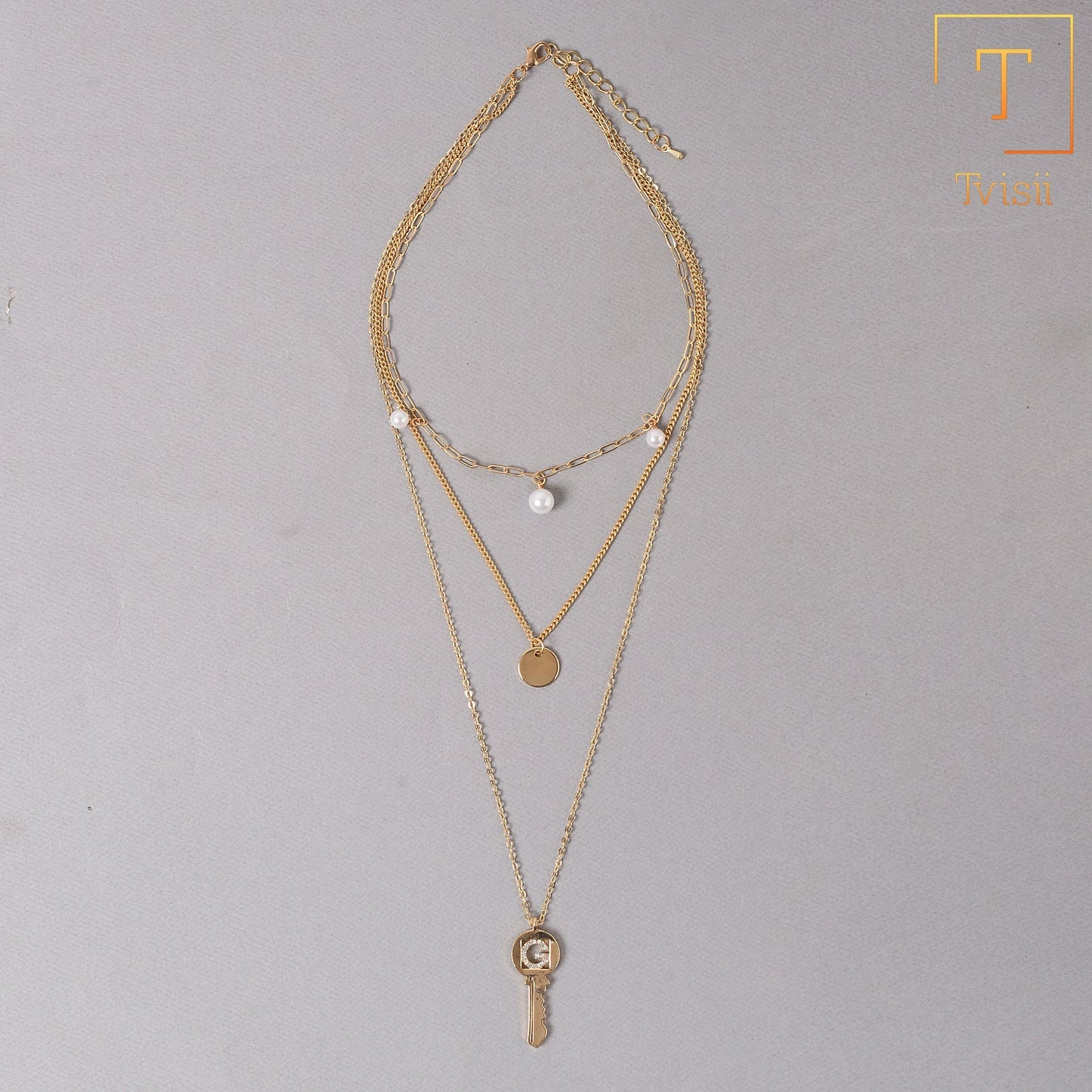 Amber Flow- golden minimal layered necklace