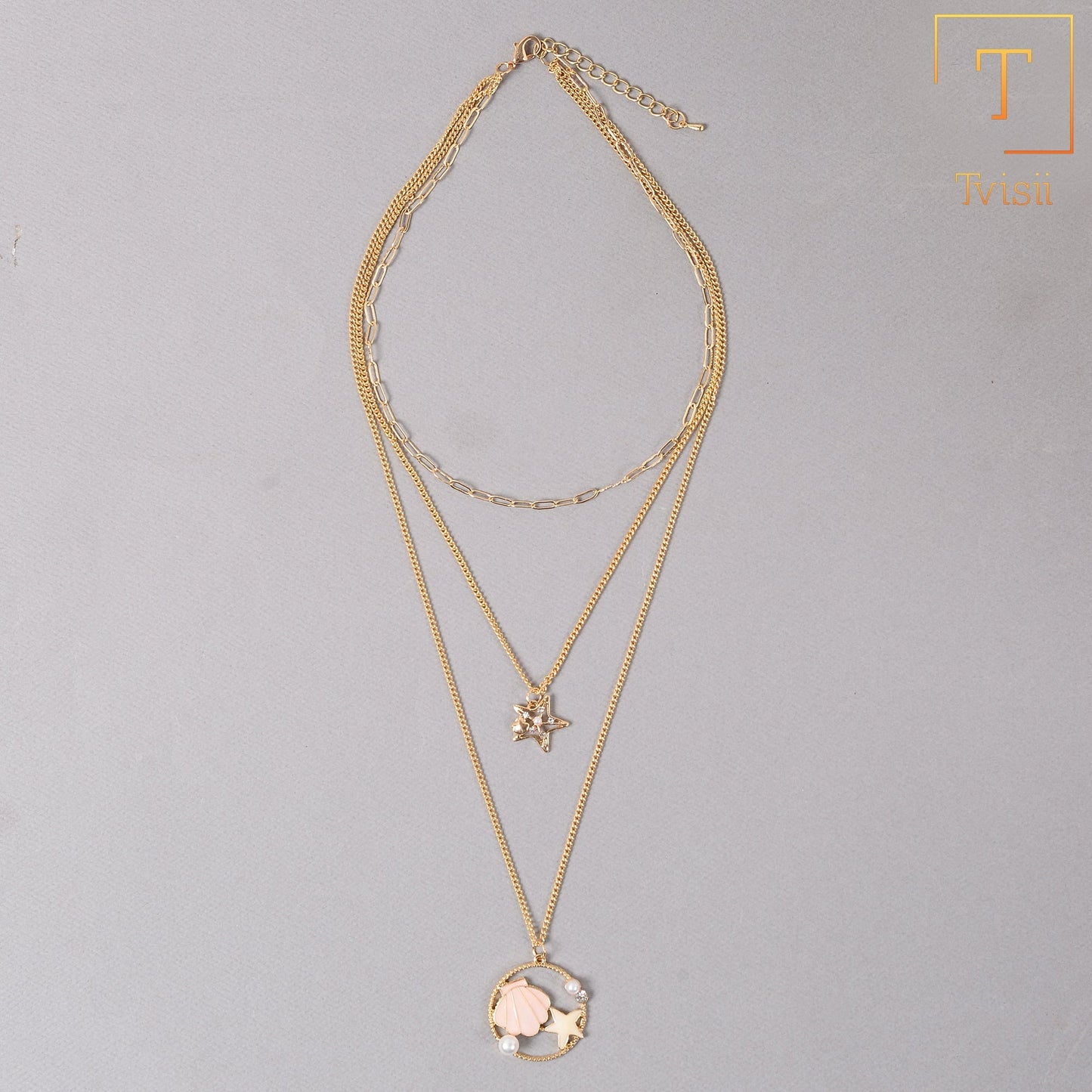 Light Bloom- golden minimal layered necklace