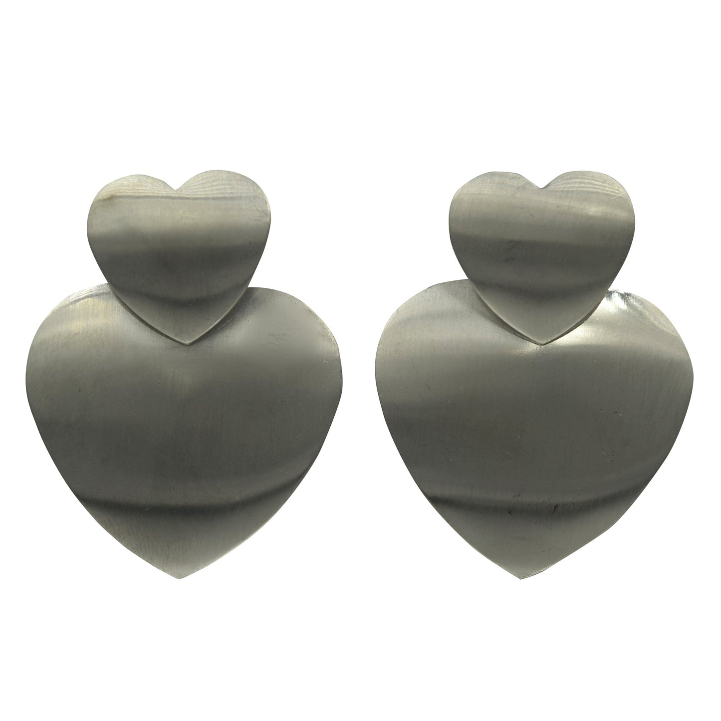 Silver Heart= Merallic heart shaped dangler earrings