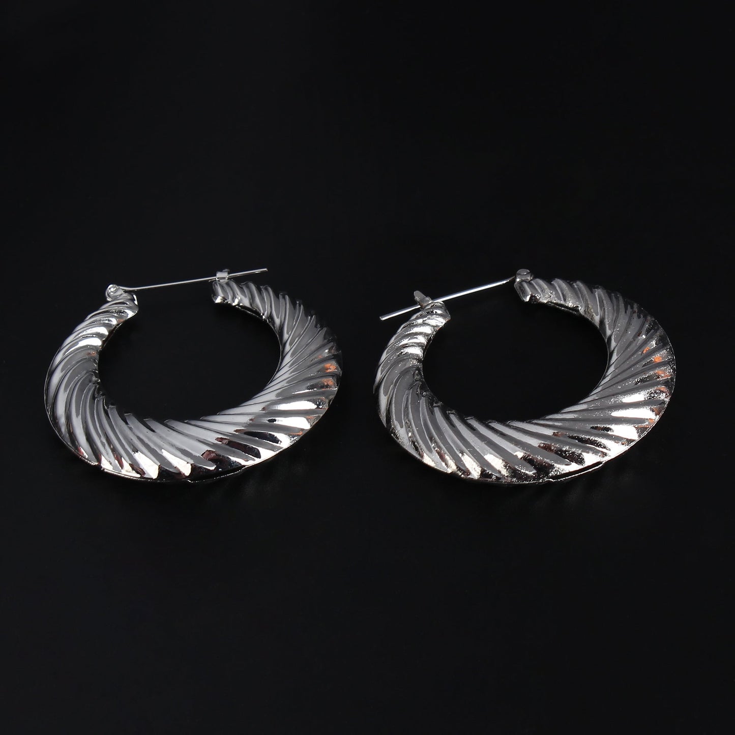 Arc Light- Silver hoops earrings
