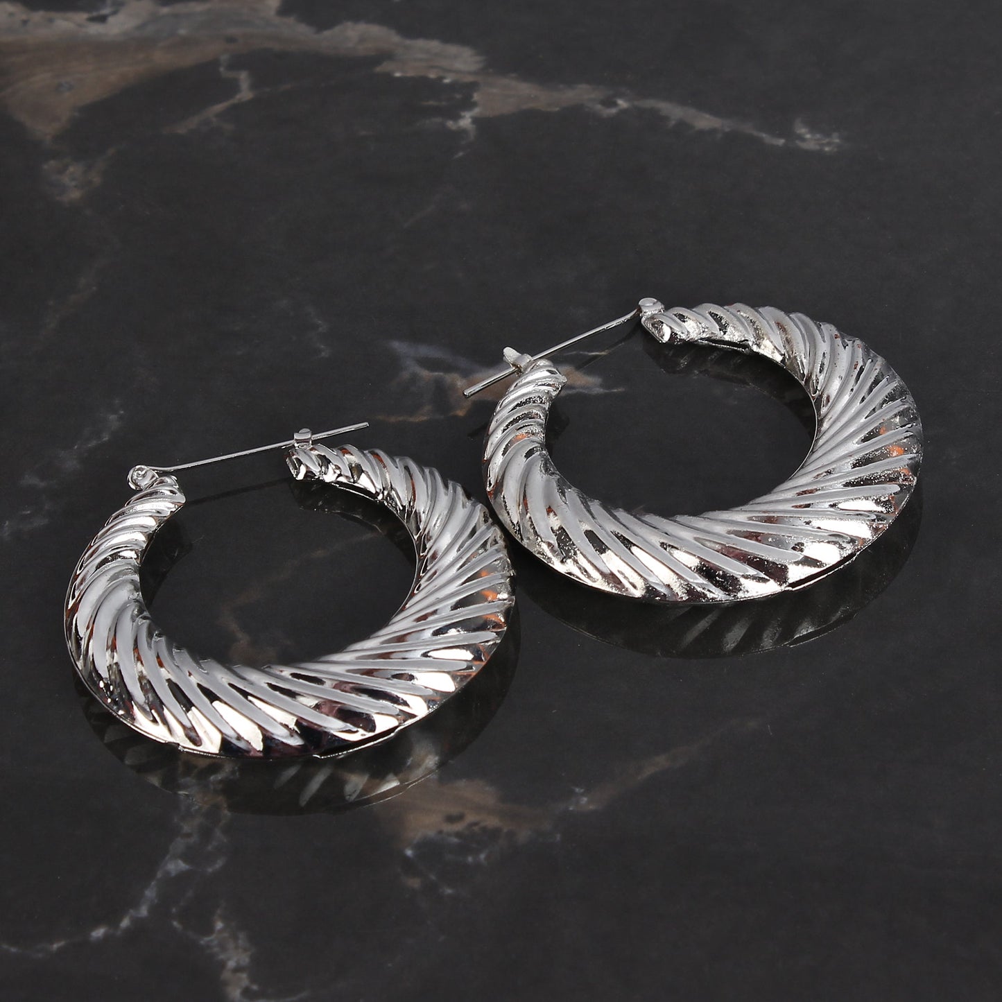 Arc Light- Silver hoops earrings
