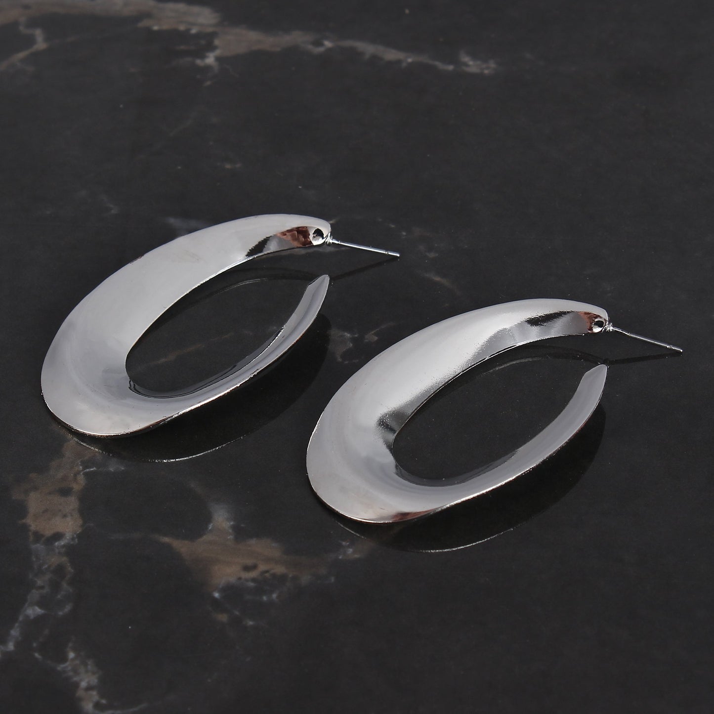 Shore Light- Silver hoop earrings
