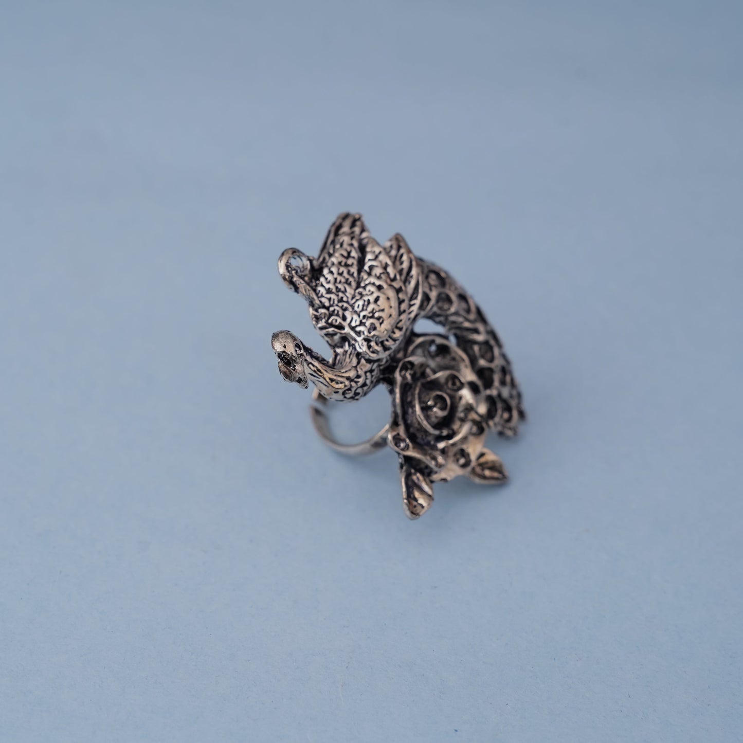 Morvalli- Silver oxidised ring