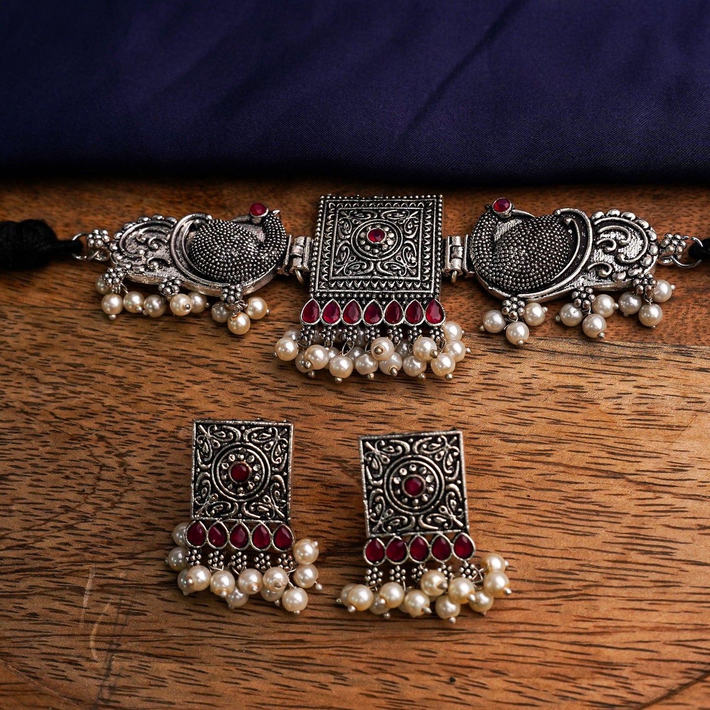 Shubhrangi – Oxidised Brass Necklace Set