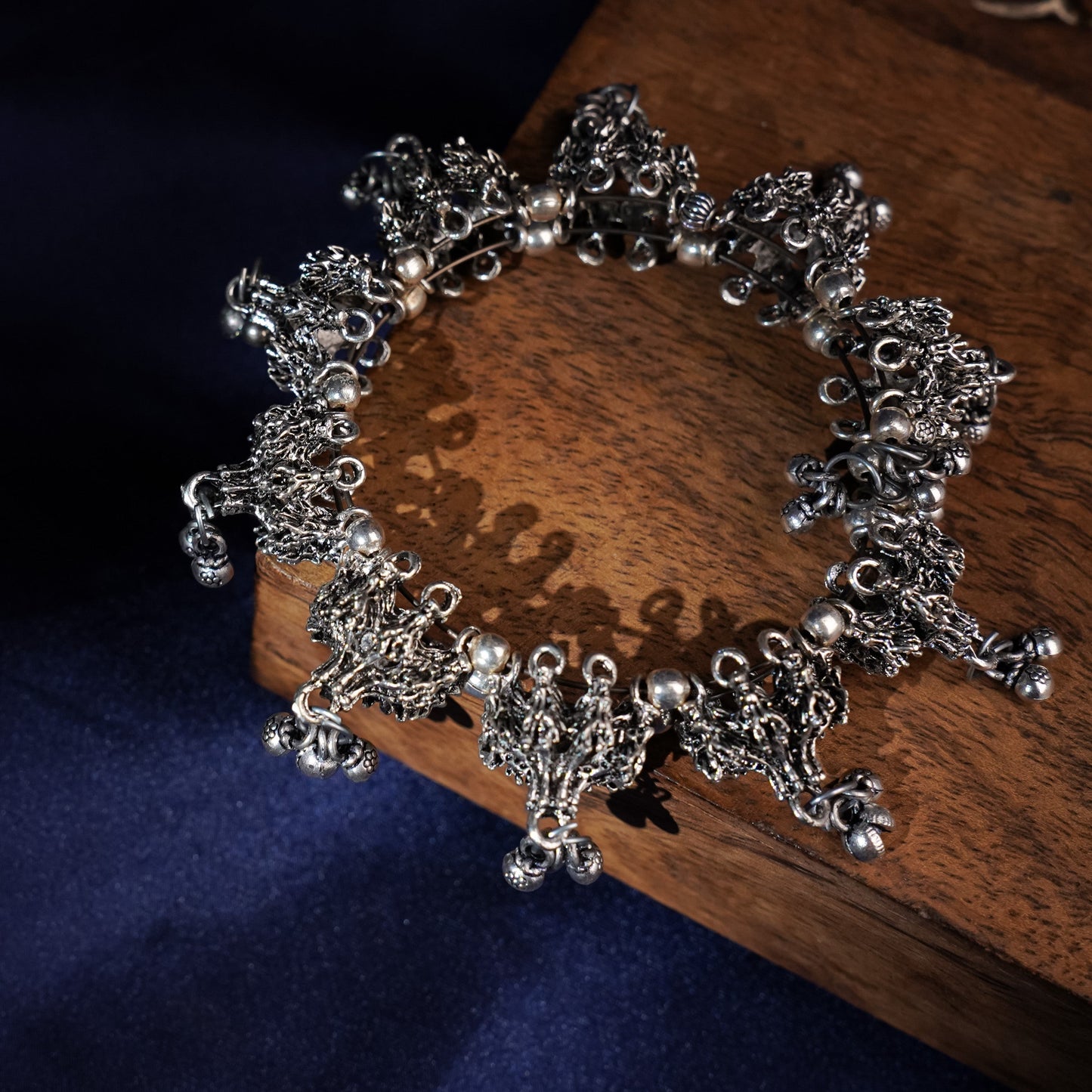 Jhilmil- Oxidised brass bracelet.