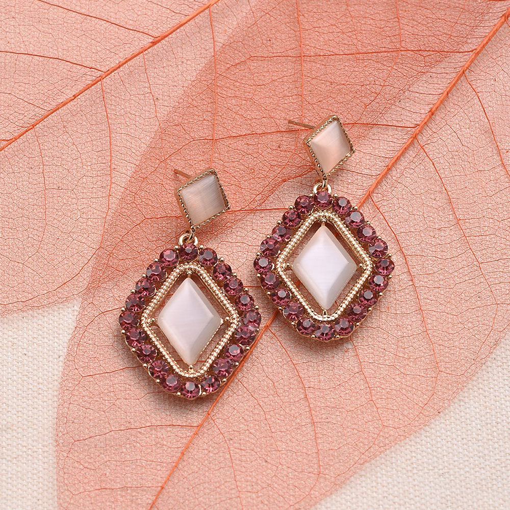 Frame flair- Bead Framed Dangler Earrings