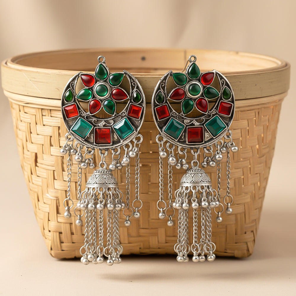 Queen’s Grace- Stone studded Jhumki Earrings