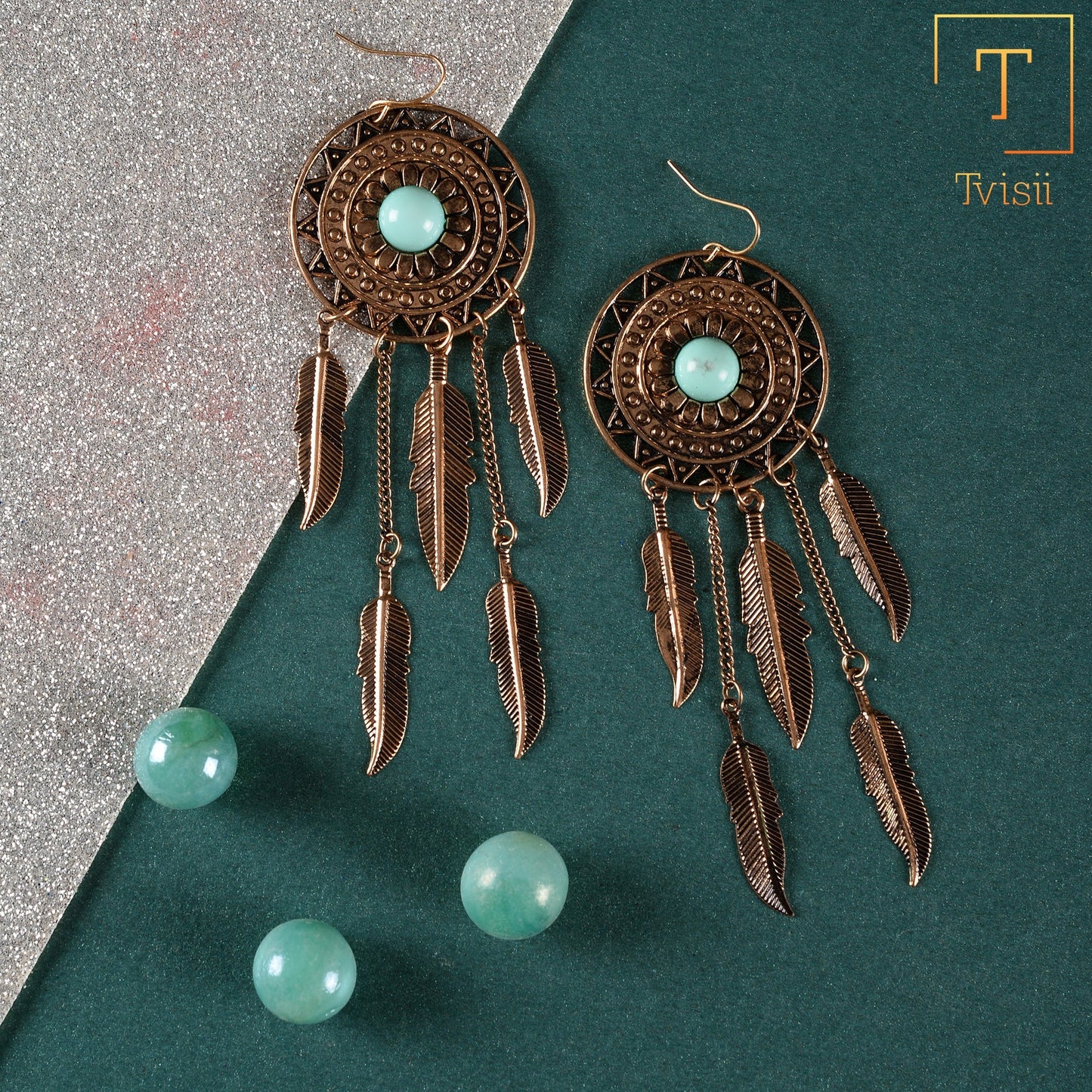 Gilded Charm- Golden dangler earrings