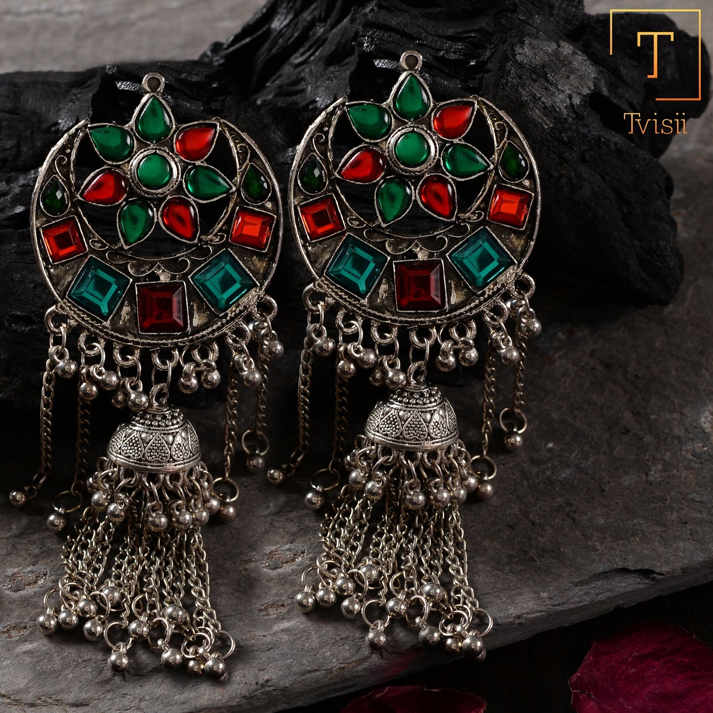 Queen’s Grace- Stone studded Jhumki Earrings