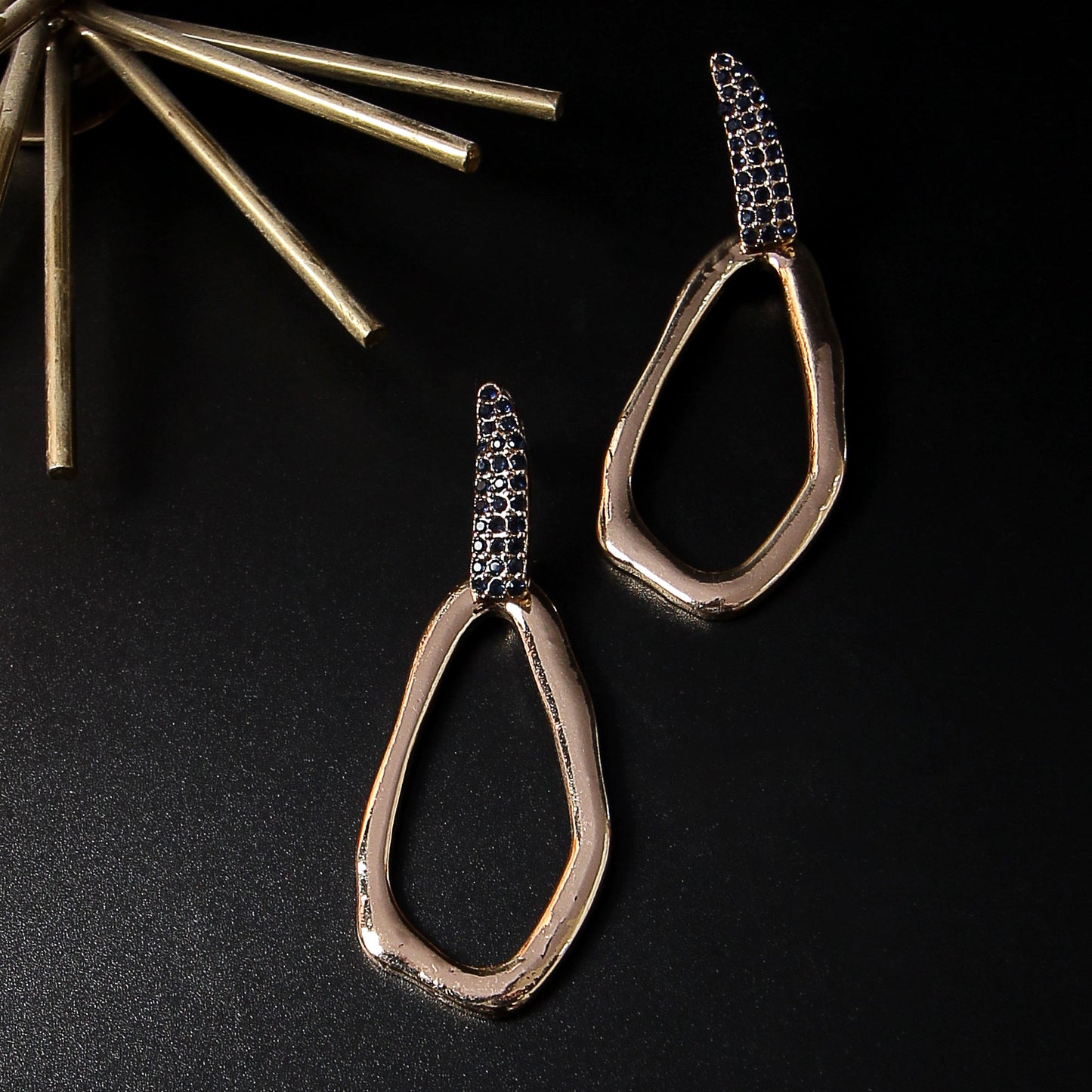 Bare Frame- Golden Framed Dangler Earrings
