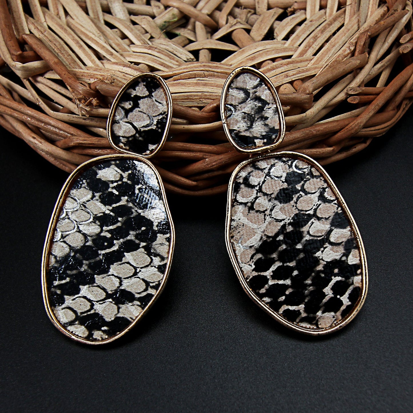 Shine scales- Animal printed Dangler earrings