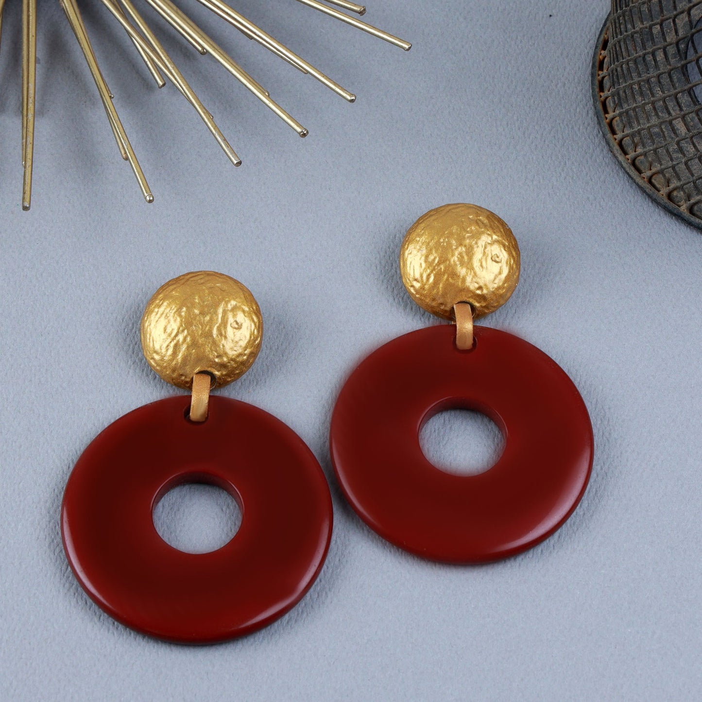 Blush Line- Stylish hoop dangler earrings